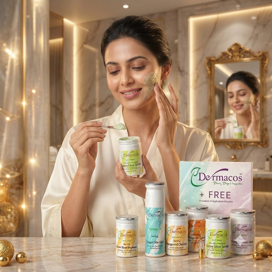 Dermacos Professional Facial Kit Combo (7-in-1 Glow Pack) – For Radiant, Smooth & Glowing Skin